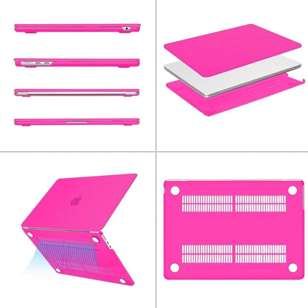 Hot Pink Apple MacBook Laptop hard shell case, screenprotector, keyboard keys